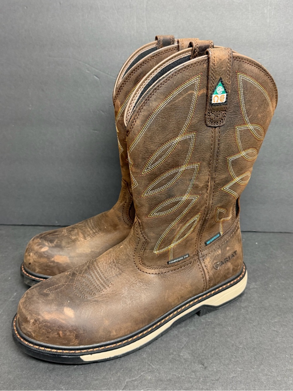 Ariat Riveter Pull-On BOA CSA Waterproof Composite Toe Boots Women 12B M 10.5